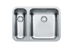Largo - Onderbouwspoelunit / 575 x 420  mm/ 1+1/2 bak / Glad / Grote bak rechts
