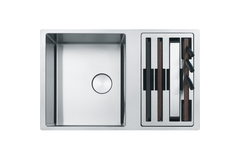 Box Center / Onderbouwspoeltafel / 860 x 510 mm / 2 bakken / Glad / werkcentrum rechts