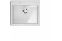 MYTHOS X - Inbouwspoelbak / 1 bak / 500 x 380 x 190 mm / Automatische lediging / Drukknop / Wit