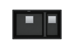 Kubus 2.0 - Onderbouwspoelunit / 760 x 460  mm/ 1+1/2 bak / Onyx