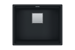 KUBUS 2.0 PRO - Onderbouwspoelbak / 1 bak / 520 x 420 x 200 mm / Manuele lediging / Zwart mat  + Set 3 accessoires
