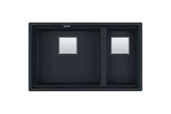 Kubus 2.0 - Onderbouwspoelunit / 760 x 460 mm / 1+1/2 bak / Zwart mat