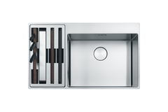Box Center / Vlakbouwspoeltafel / 860 x 510 mm / 2 bakken / Glad / werkcentrum links
