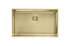 Mythos Masterpiece - Vlakbouw-/onderbouwspoelbak / 720 x 450 mm / Manuele ledeging / Goudkleurig