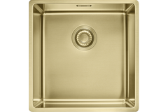 Mythos Masterpiece - Vlakbouw-/onderbouwspoelbak / 430 x 440 mm / Manuele ledeging / Goudkleurig