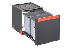 Cube - Afvalsorteersysteem / Zijdelingse deuropening / 400  mm/ 1 x 14 l + 2 x 7 l / Handbediening
