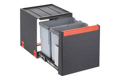 Cube - Afvalsorteersysteem / Zijdelingse deuropening / 400 mm / 2 x 14 l / Handbediening
