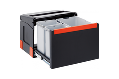 Cube - Afvalsorteersysteem / Zijdelingse deuropening / 500  mm/ 1 x 14 l + 2 x 8 l / Handbediening