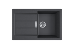 Sirius 2.0 - Inbouwspoeltafel / 780 x 510 mm / 1 bak / Zwart / Omkeerbaar