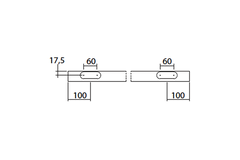 Runway schuifdeurset staal zwart 80kg l.2400mm voor deurbladbreedte 1130-1250mm