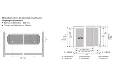 Traploos in de breedte verstelbaar hangmapregisterframe Systema Top 2000, 
 1032 - 1204, zwart