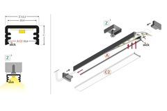 Led profiel Slim8 ac2 Z 2000 geanodiseerd