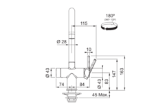 Maris Water Hub - 3 in 1 set met zwenkbare uitloop / Side Lever / Goud / Boiler 4 liter