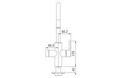 Mythos Water Hub 6 in 1 - Zwenkbare kraan / Zijhendel / Koper