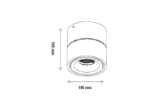 Tilt ledspot 230V Ø100mm