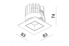 Led trend Square wit mat 2700K 9W 230V
