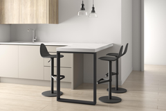 Tabu regelbare kruk rond antraciet/bekleed mystic
