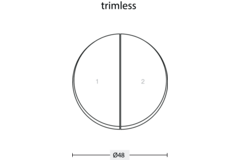 Rond 2.0-Backfit serieschak. 230v geborsteld grijs randloos
