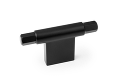 T-knop PRISMA L78 zamak mat zwart