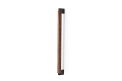 Deurgreep dubbel DUO BIG BA480 L536 hout / aluminium zwart / walnoot