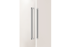 Deurgreep dubbel BROOKLYN BIG BA448 L466 aluminium gepolijst nikkel