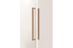 Deurgreep dubbel BROOKLYN BIG BA448 L466 aluminium geborsteld messing cava