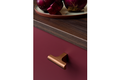 T-knop HINOKI L60 aluminium geborsteld zwart