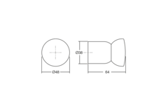 Jashaak PIECE Ø38 hout / kurk zwart hout / donkerbruin kurk