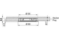 Ld8001-55 Led inbouw 3W 3000K alu