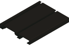 Dubbele onderrail Terra S85 6m alu zwart