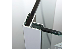 Hoekprofiel, voor 8 mm glas, L2300, glanzend aluminium