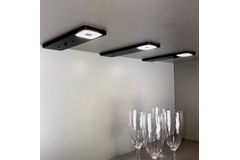 Set 4 led roeled 3W 3000K 12V zwart-centrale schakelaar - konvertor