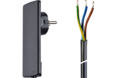 Evoline extra platte plug+kabel 1.5m zwart250v/16a 250v/16a
