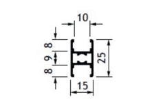 Horizontaal U-profiel centraal RC-Base 4m zwart