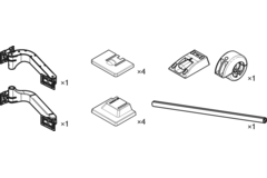 Scharnier-set monoflat lin-x 1000 zwart b.750-1100 mm h.2400-2980 mm 90kg