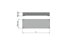 Chic line accessoire bakje antraciet  b.60  l.280mm