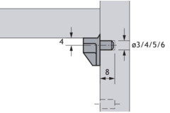 legplankdrager Safety , ø 6 mm, staal, kunststof glashelder