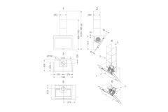 Novy Vision 75 cm zwart glas wanddampkap