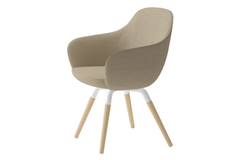 Nuba xl zetel hout licht gebeitst-staal epoxy wit/