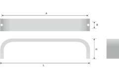 Greep SENSE BA128 L135 aluminium geborsteld zwart