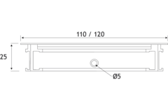 Kabeldoorvoer Exit titanium 120x240x25mm+deksel