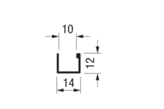 Horizontaal U-profiel PRU10V 4m alu zwart