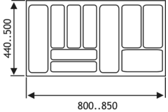 Inleglade b801-850 d441-500 2,5mm wit