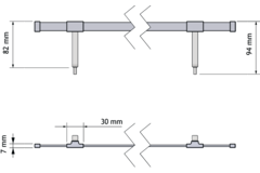 Chic line schoenrek stang antraciet l.625 h.94mm