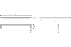 Greep 128mm alu geribbeld zwart mat