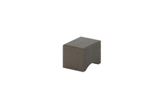 Knop vierkant 19x19 h26 alu geborsteld donker bron