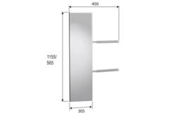 Exclusiv uittrekbare spiegel h.1155mm wit