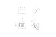Novy Vision 75 cm wit glas wanddampkap recircul