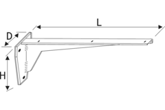 Hebgo consolen vast 75kg 480mm zwart