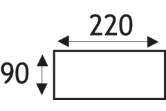 System 220 hoek 45° vlakkanaal 220x90mm wit